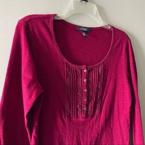 Dark Magenta 3/4 Sleeve Shirt M